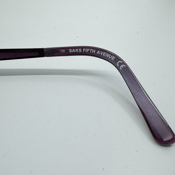 Saks Fifth Avenue Saks 272 0ESK Sunglasses Full Rim Oval Black Purple H10579 - Picture 6 of 7